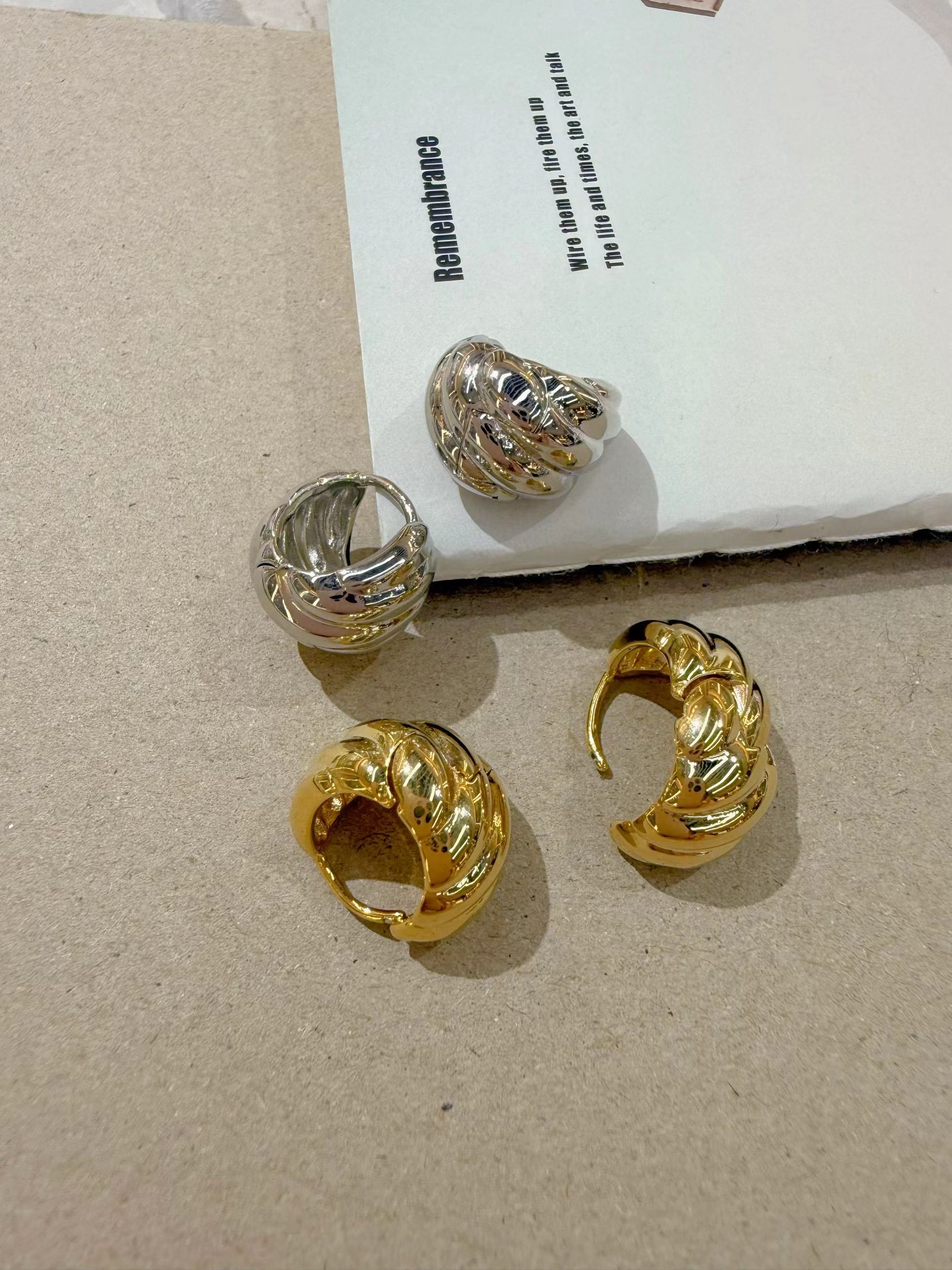 S925银针欧美风时尚百搭耳扣