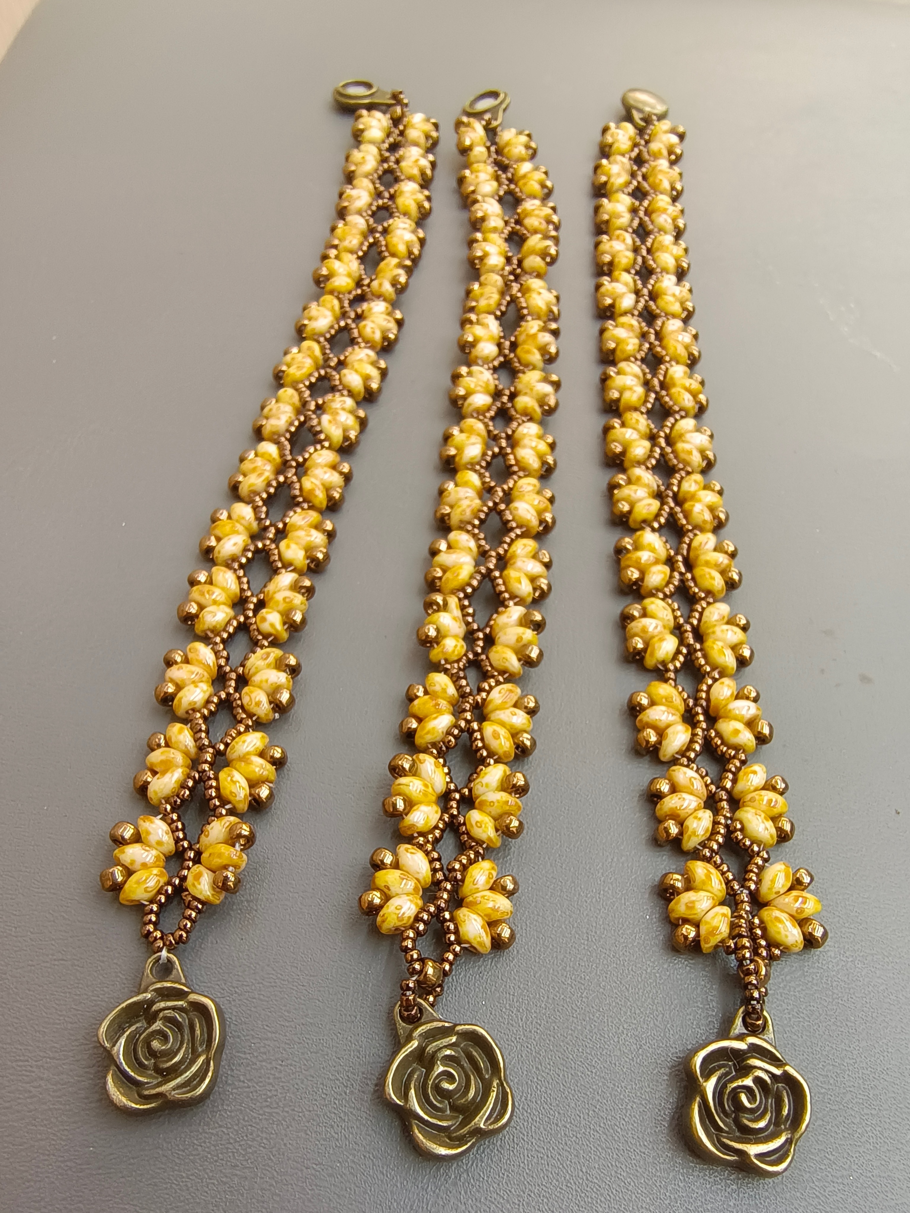 进口材质复古金穗串珠重工手链古典vintage风