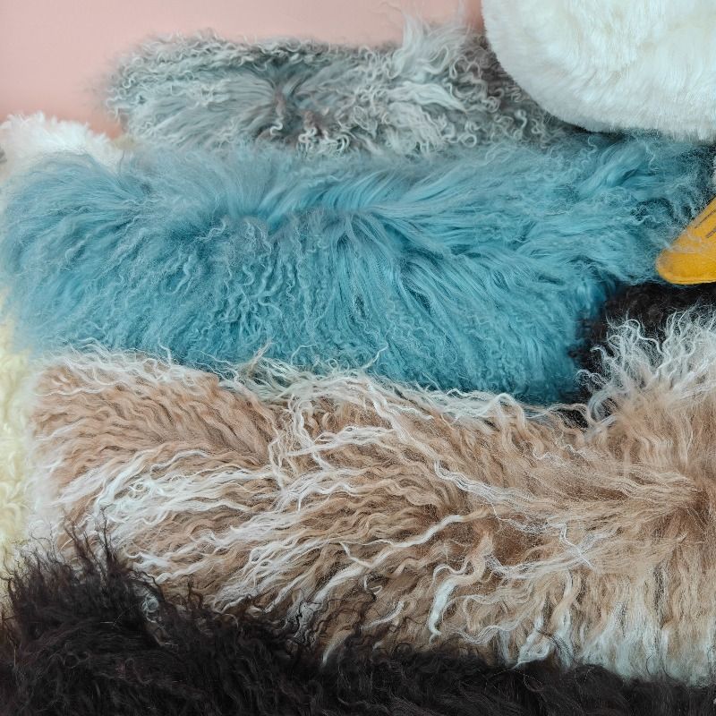 真羊毛渐变软毛抱枕套 45*45