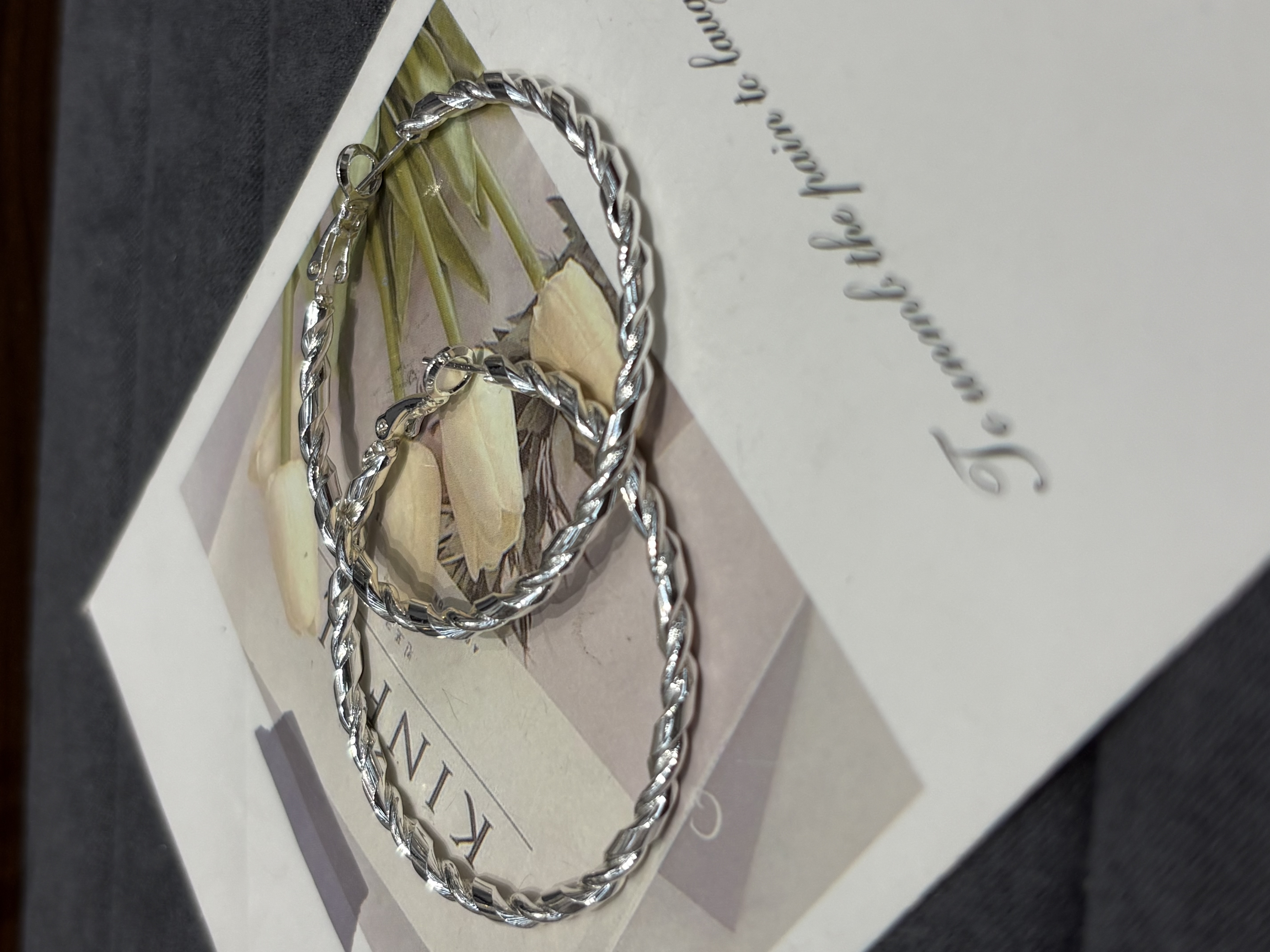 925银针扭纹大圈耳环 高级感银色素圈耳饰 源头工厂直供直播爆款