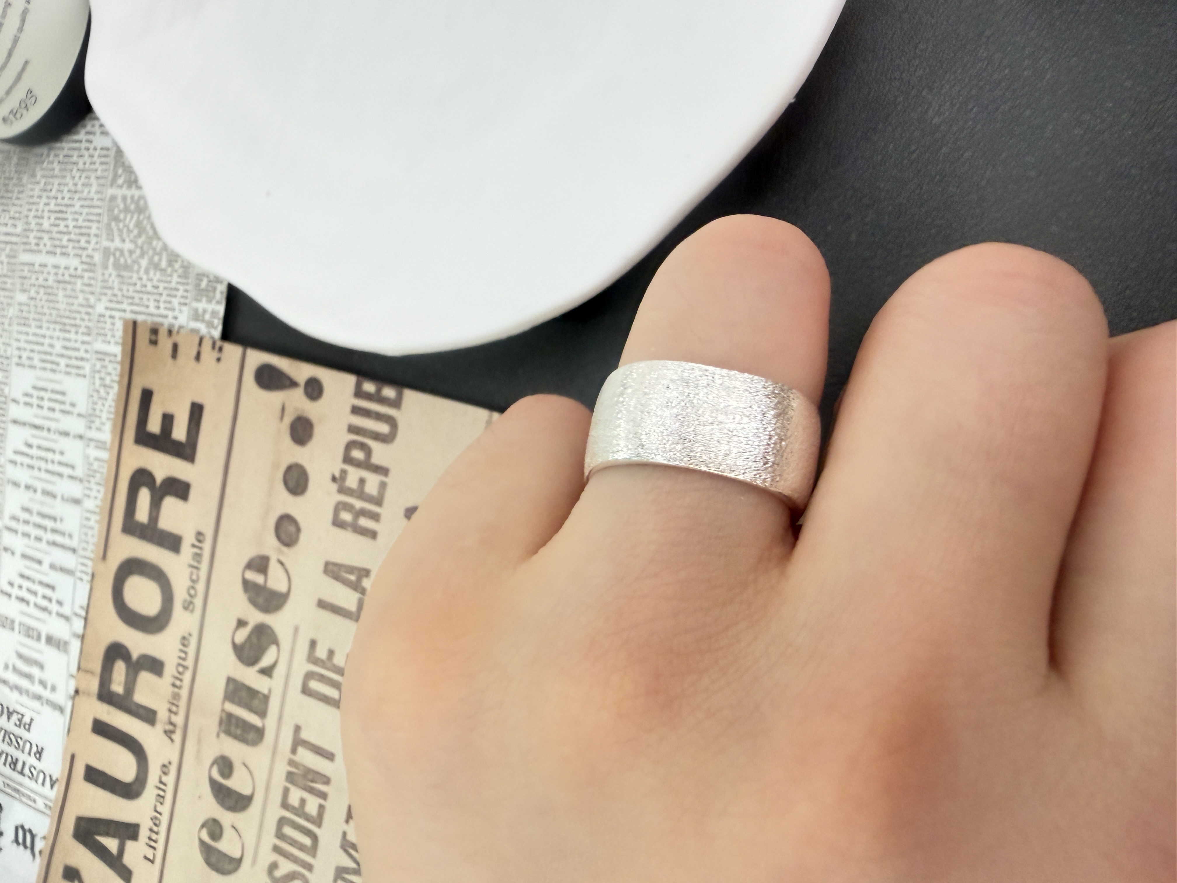 足银戒指、拉丝戒指