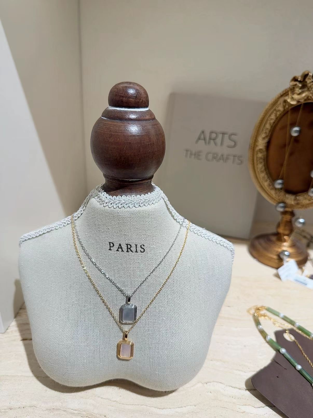 S925通体纯银复古几何双面佩戴项链