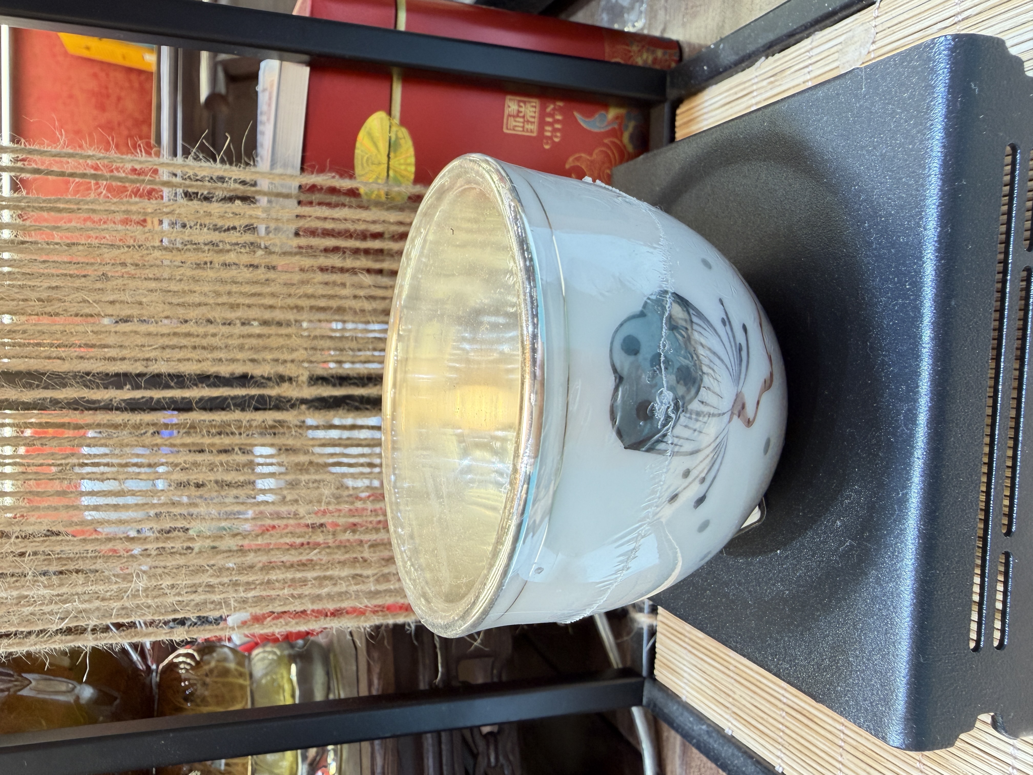 足银陶瓷品茗杯多子多福品茗杯