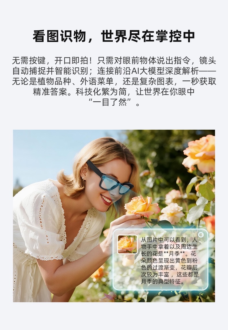 M01pro智能眼镜800w像素拍照录像智能ai翻译识物搜索蓝牙通话音乐
详情图6