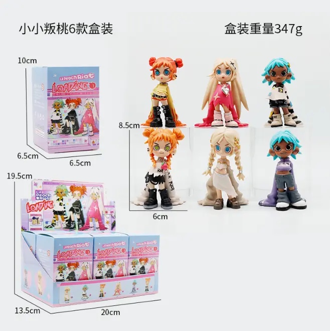 小小叛桃盲盒公仔6款盲盒手办