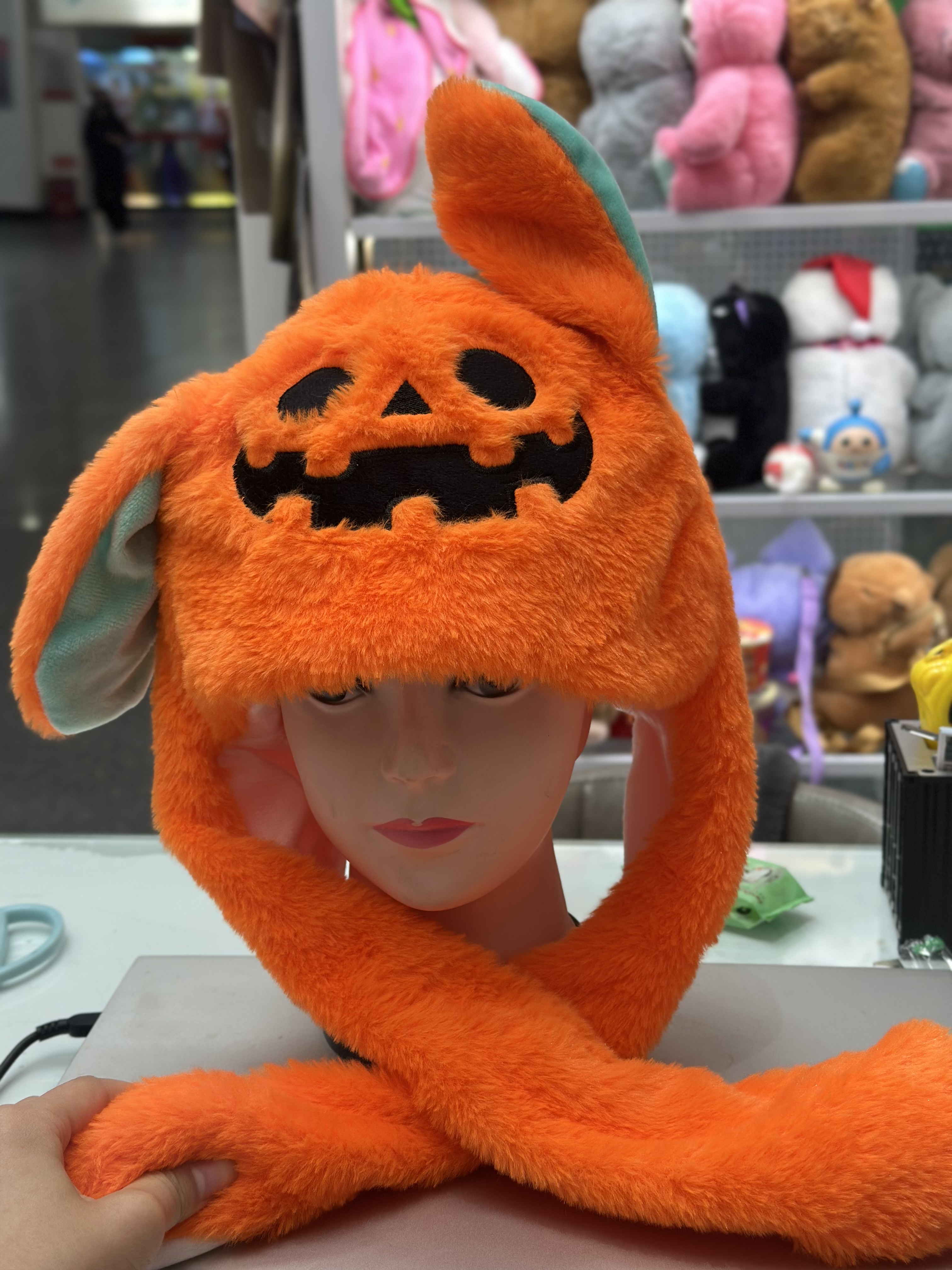 抖音同款万圣节南瓜帽子会动耳朵帽子礼品气囊帽男女儿童礼物万圣节详情图4