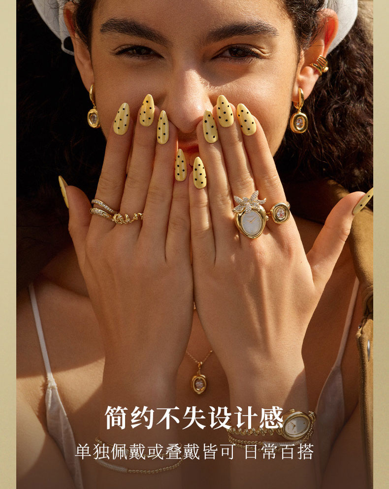 黄油欧包开口戒，精铜，锆石，开口调节详情图6