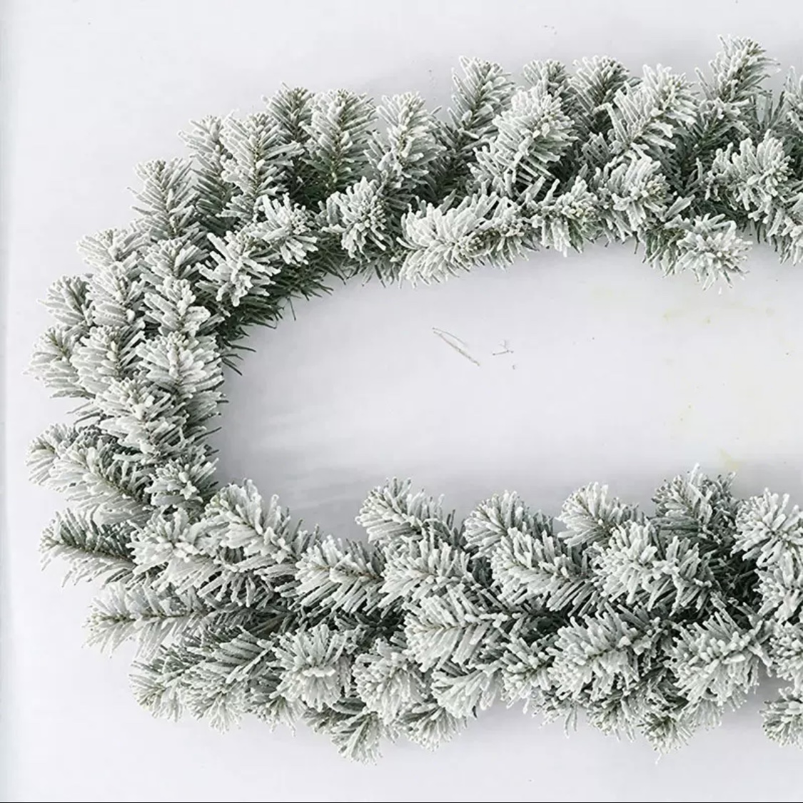 现货批发2.7米2米PVC绿色植绒圣诞藤条跨境装饰商场酒店装饰用品 手工diy材料详情图4