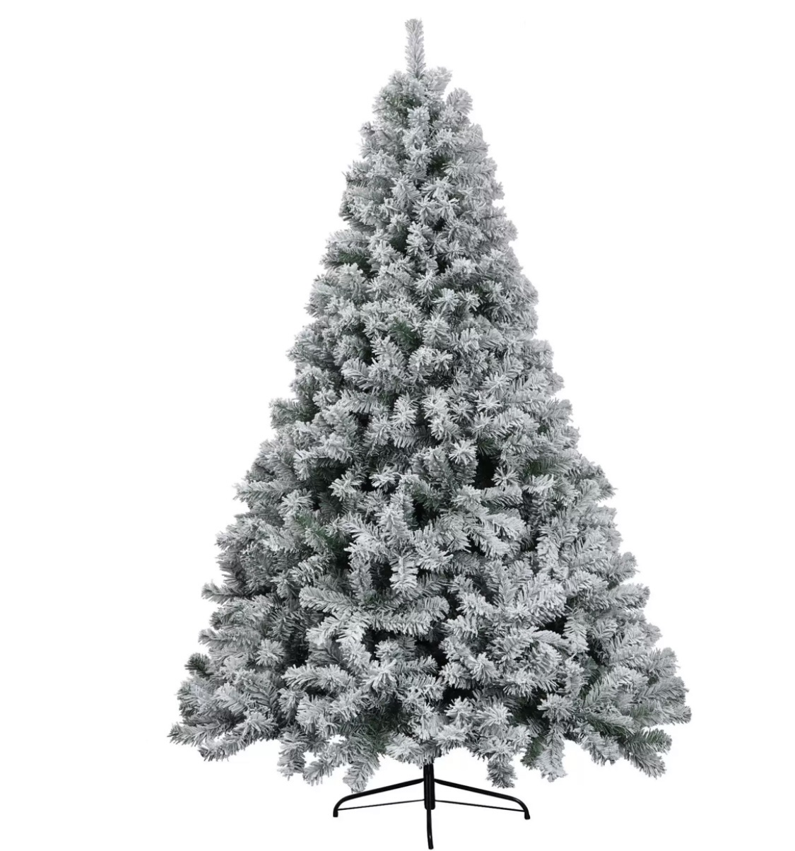 人造雪植绒雪松树圣诞节加雪花场景装饰树厂家批发植绒圣诞树加装饰P E混合树详情图2