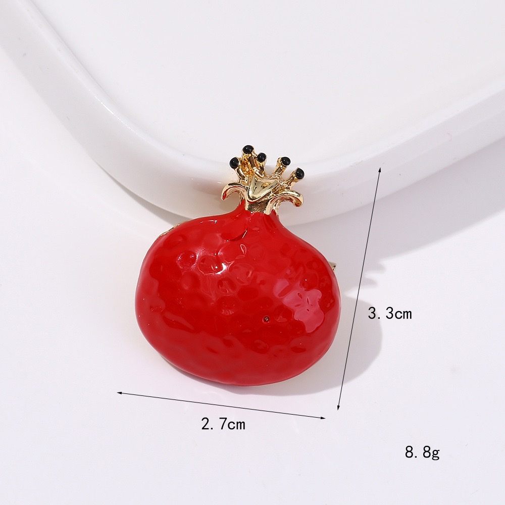 Hot-selling pomegranate series brooches, eco-friendly European and American cross-border alloy pomegranate fruit and pomegranate flower brooches, clothing and accessories wholesale detail image 11