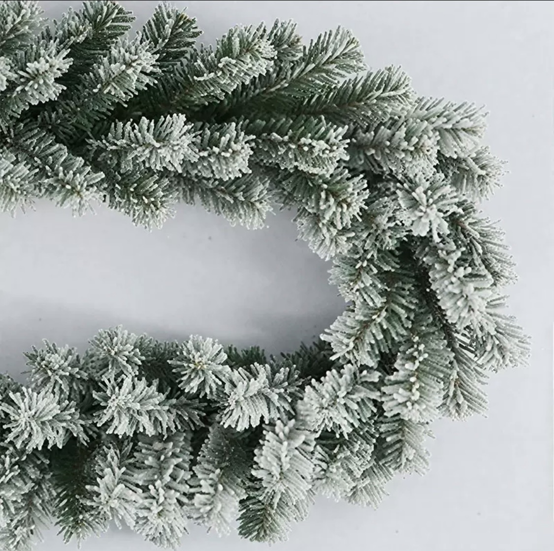 现货批发2.7米2米PVC绿色植绒圣诞藤条跨境装饰商场酒店装饰用品 手工diy材料白底实物图