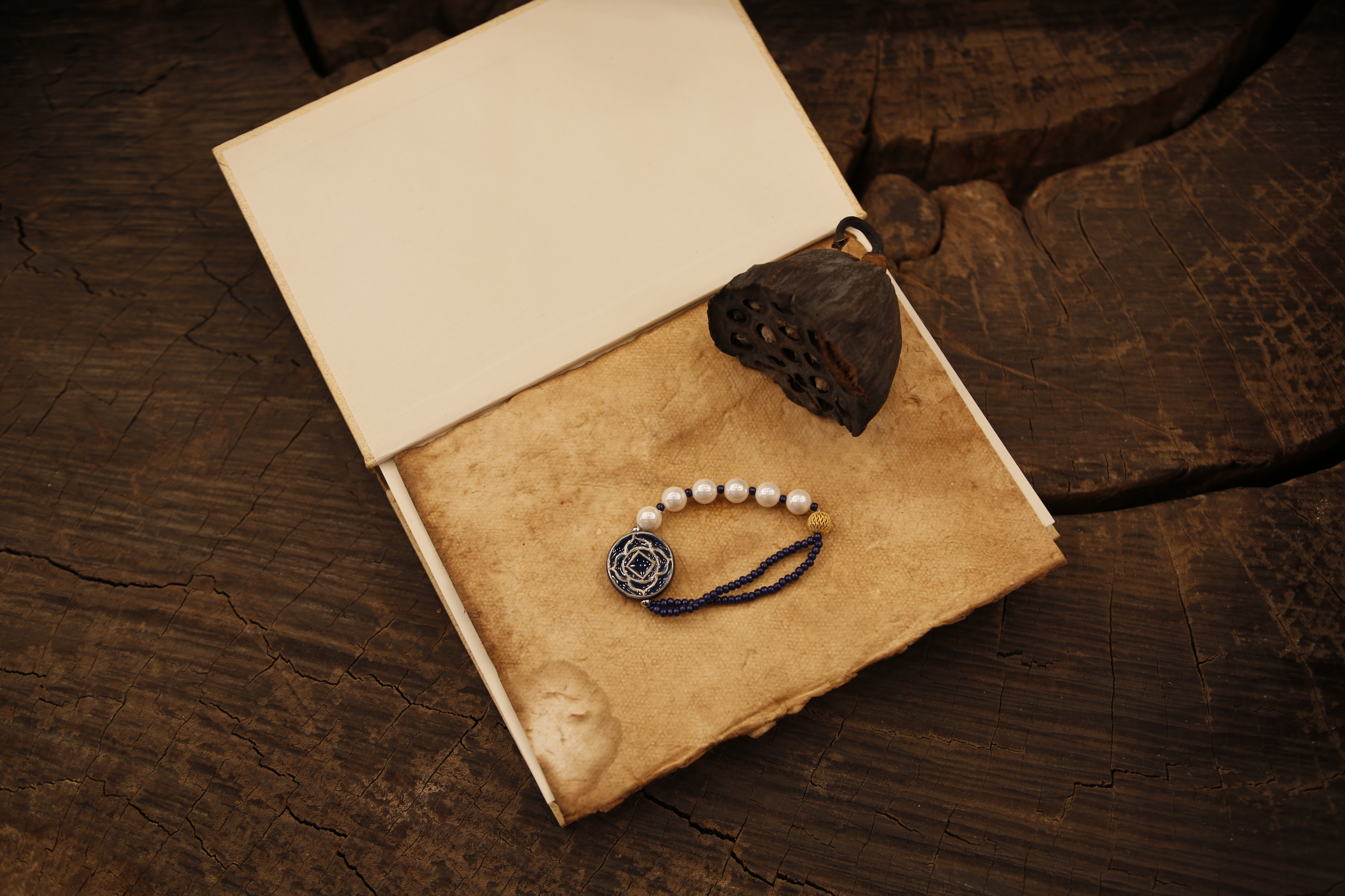 曼陀罗大圆手链(祭蓝)