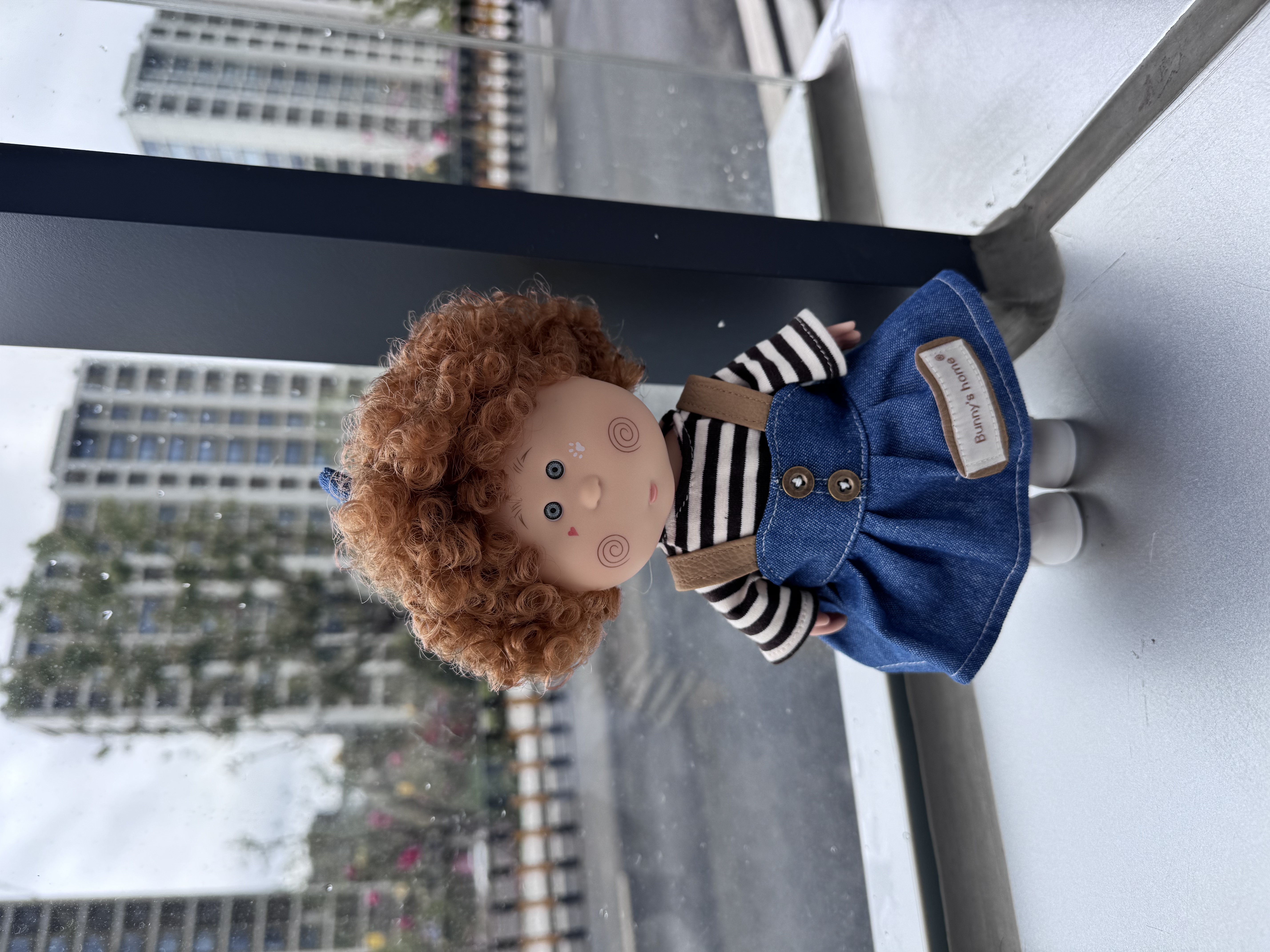 时尚可爱卡通娃娃 黑白条纹学院风套装 小裙子造型公仔 可换装可爱玩偶 女生书包挂件生日礼物
