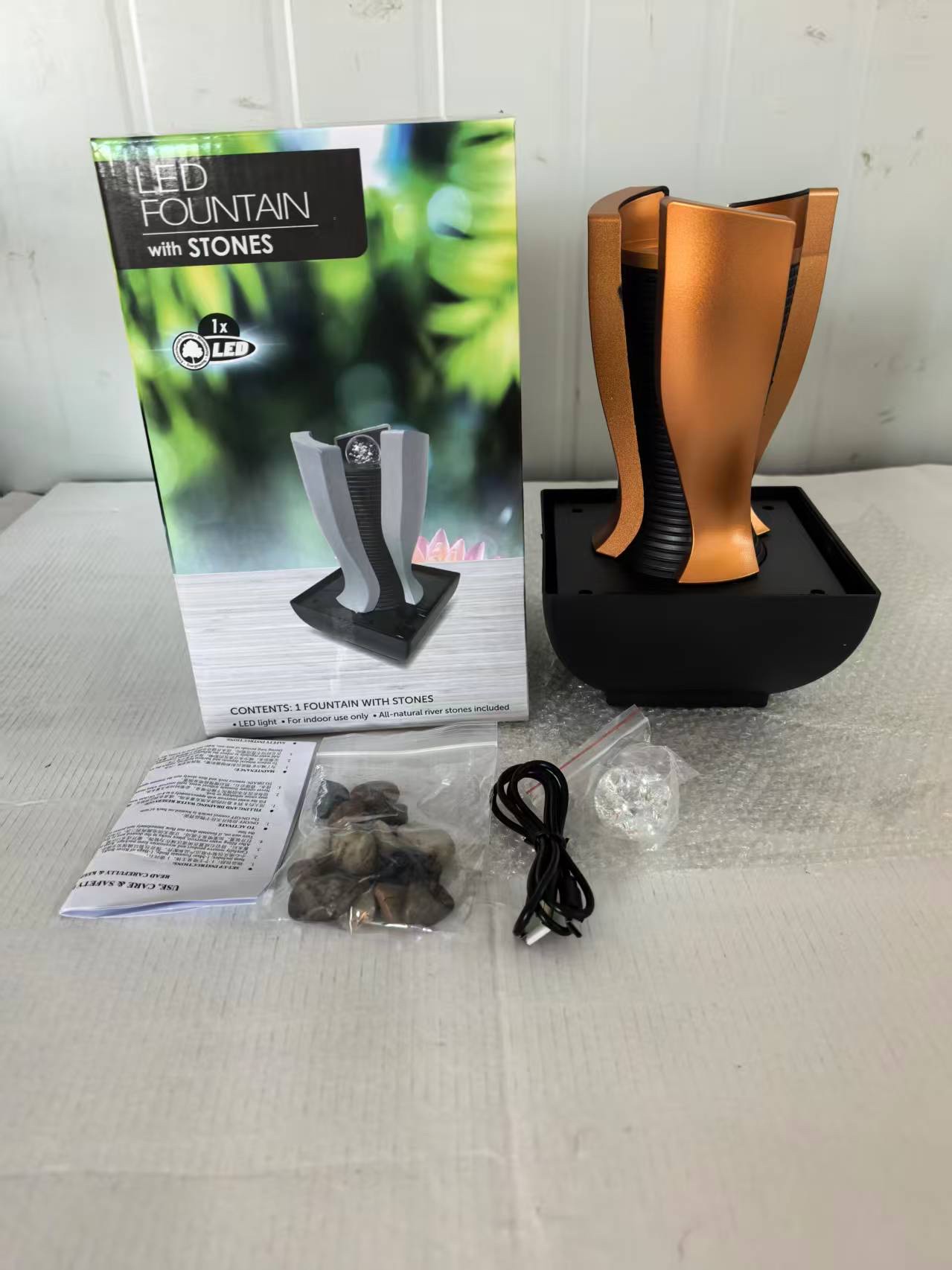 小盆景雾化加湿器USB流水小盆景礼品小摆件LED灯桌摆件风水小摆件 detail image 3