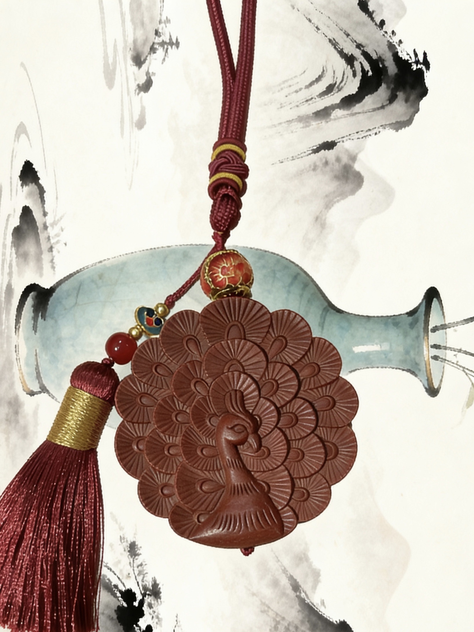 DIY accessories for peacock car Hanging Hexiang brand Hexiang beads and medicinal incense beads details Picture