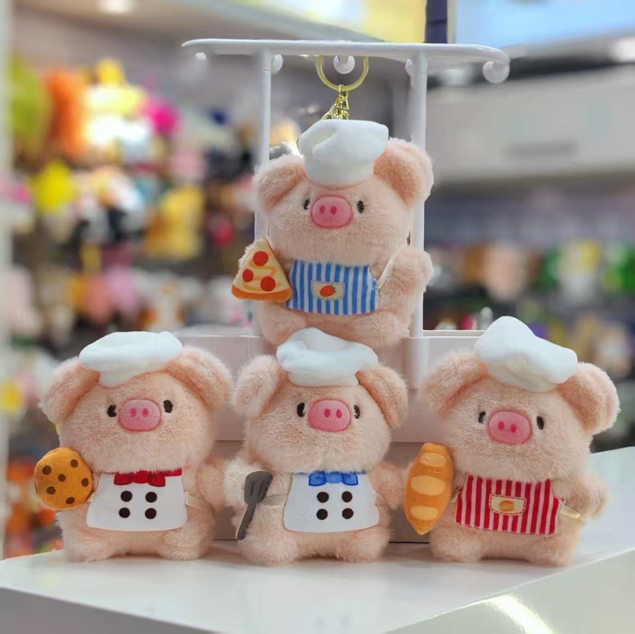 小粉猪挂件厨师小猪挂件毛绒玩具公仔包包挂饰钥匙扣娃娃可爱玩偶详情图1