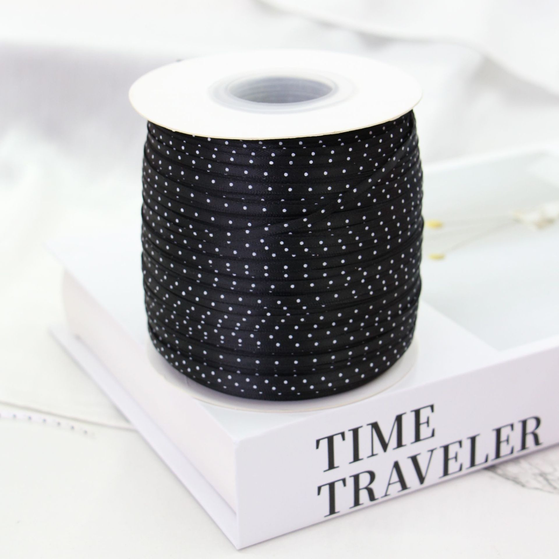 3mm双面波点细丝带服装辅料3mm波点细丝带波点蝴蝶结现货丝带 丝带详情图5