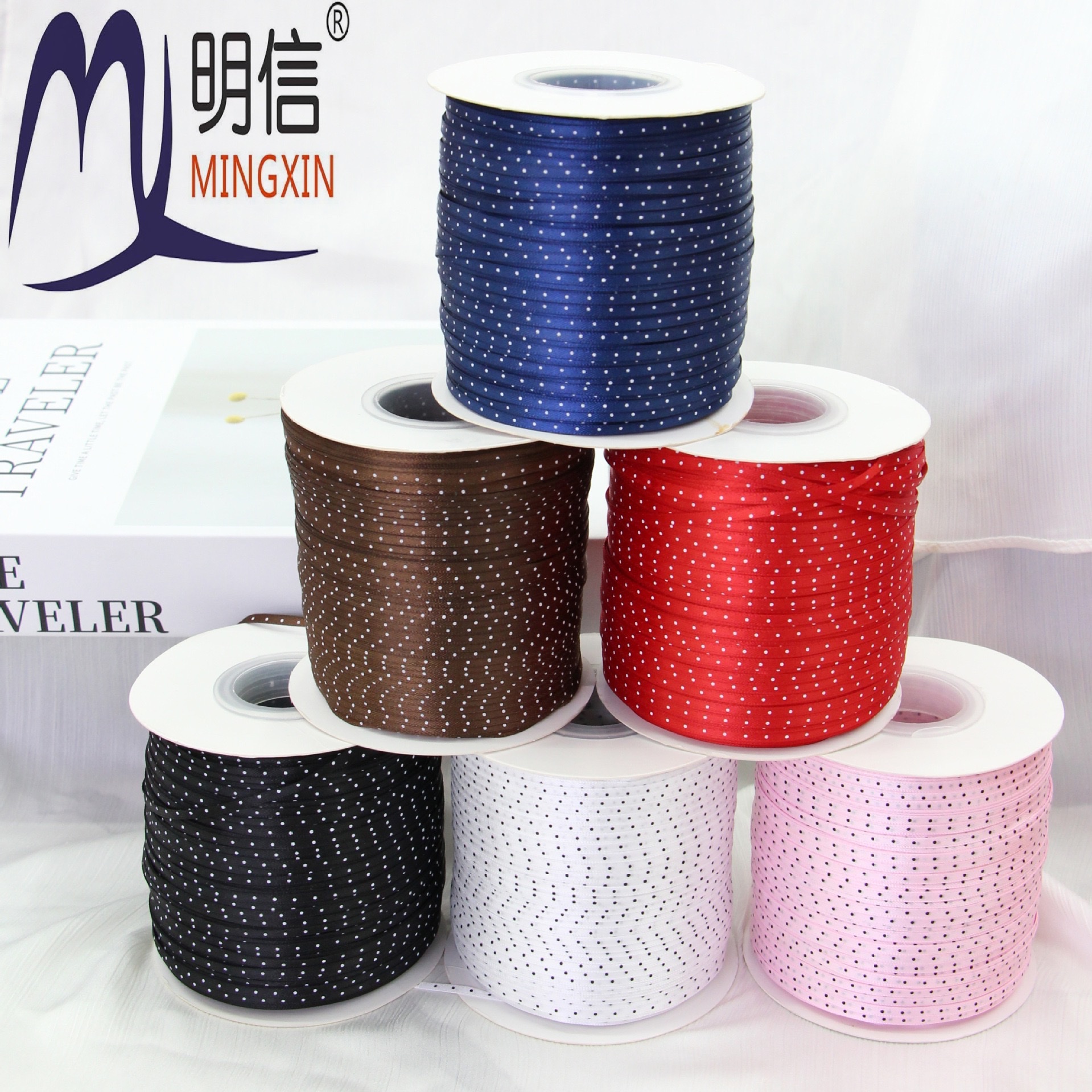 3mm双面波点细丝带服装辅料3mm波点细丝带波点蝴蝶结现货丝带 丝带详情图1