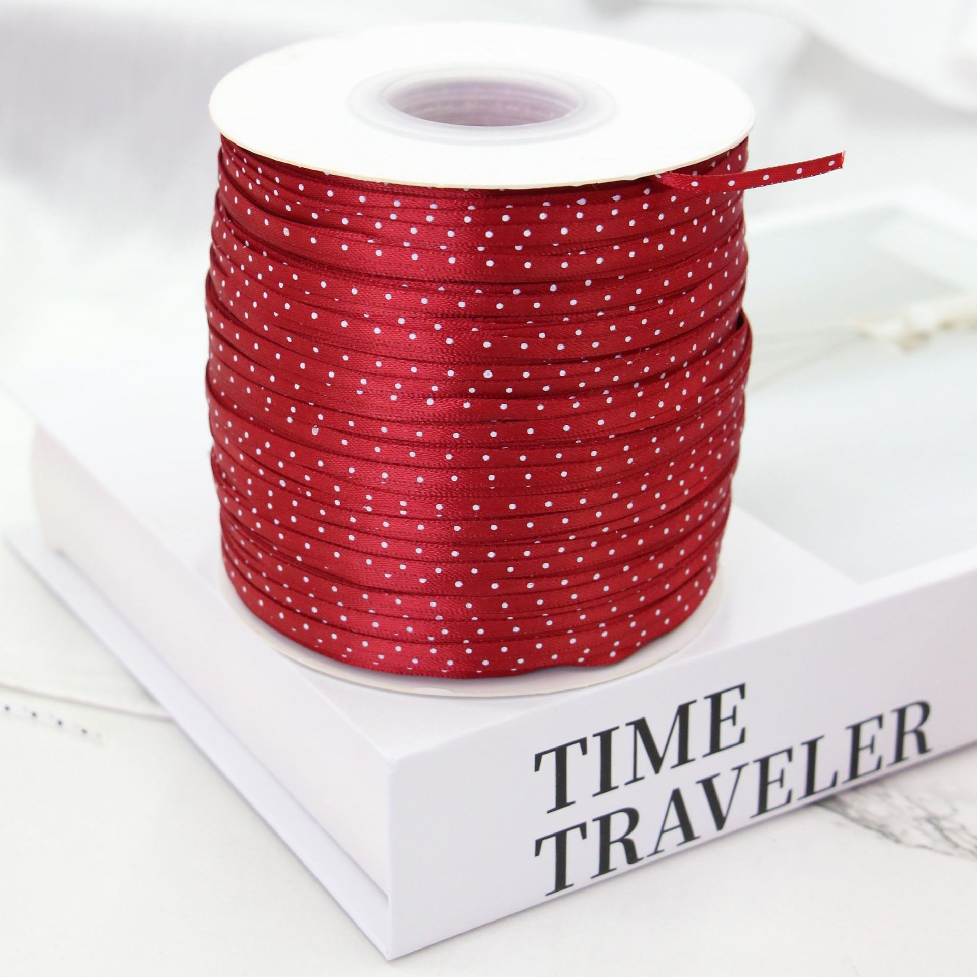 3mm双面波点细丝带服装辅料3mm波点细丝带波点蝴蝶结现货丝带 丝带详情图12