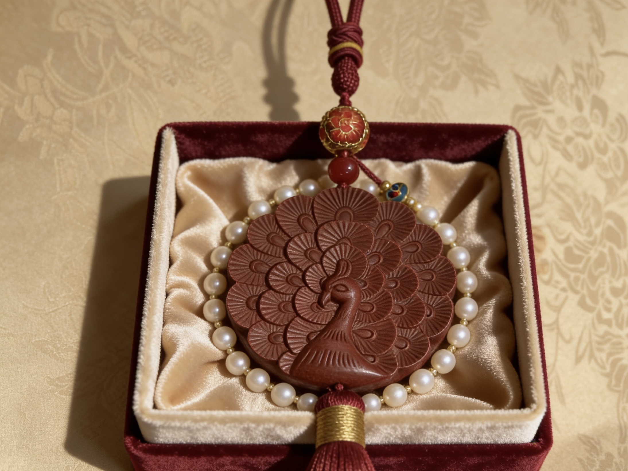 DIY accessories for peacock car Hanging Hexiang brand Hexiang beads and medicinal incense beads detail image 3