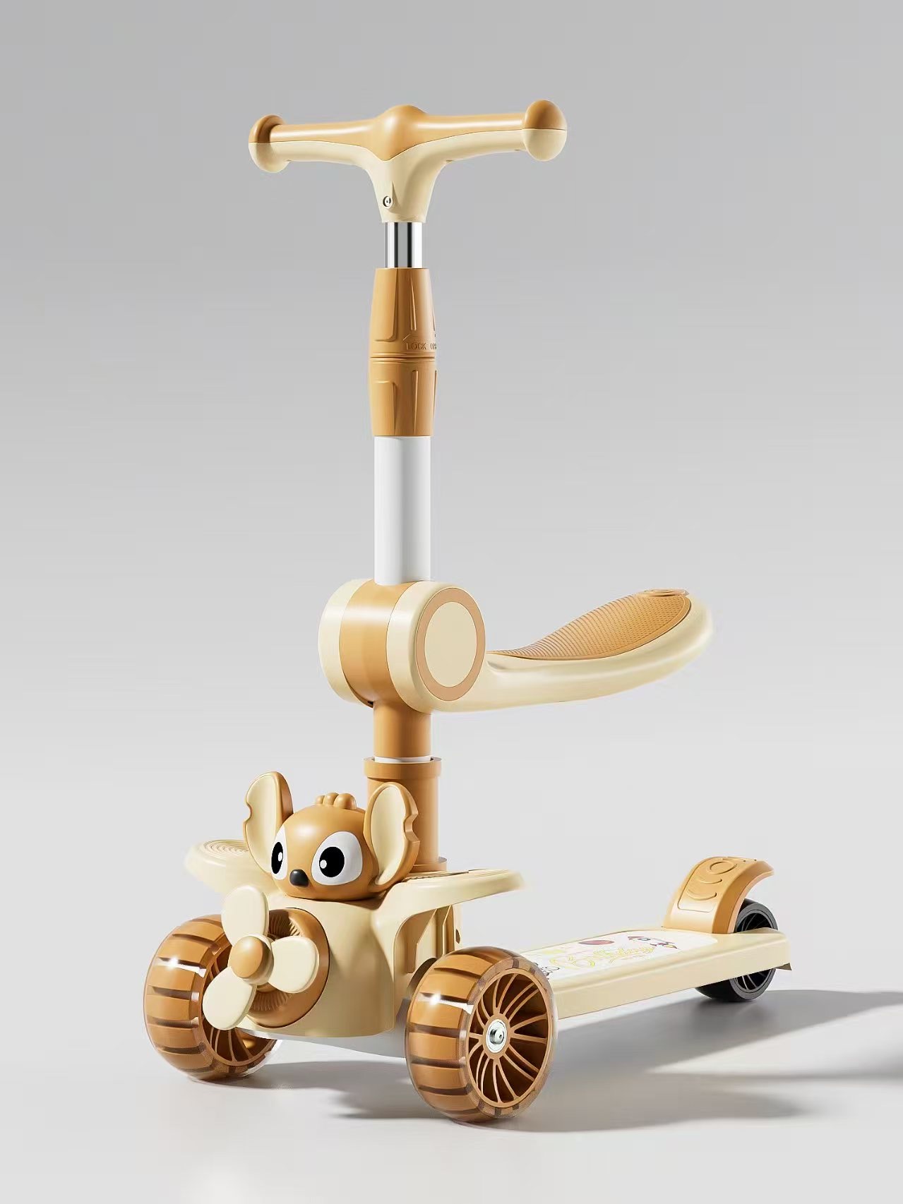 迪斯乐娃儿童滑板车2-8岁男女宝宝可坐可乘折叠溜溜车