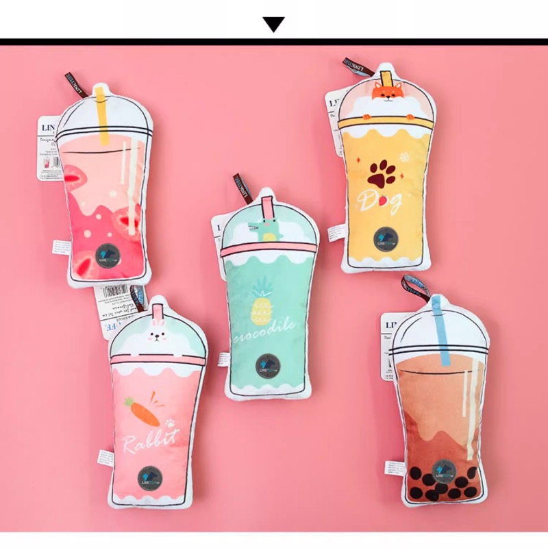 Cute milk tea cup-shaped dog plush toy pet toy milk tea series