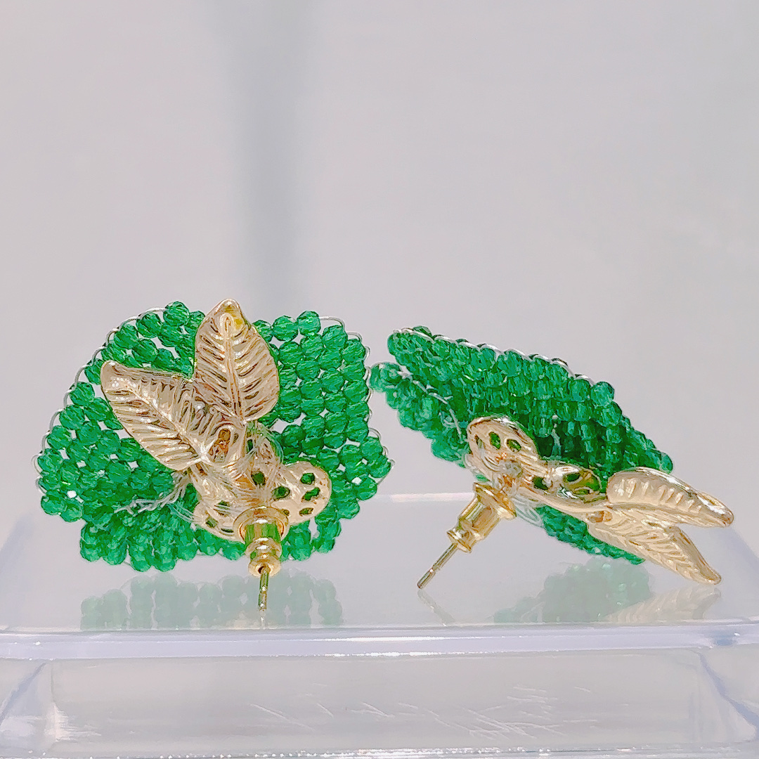 Crystal beaded, gold-plated and diamond-encrusted stud jewelry, jewelry mysticism detail image 5