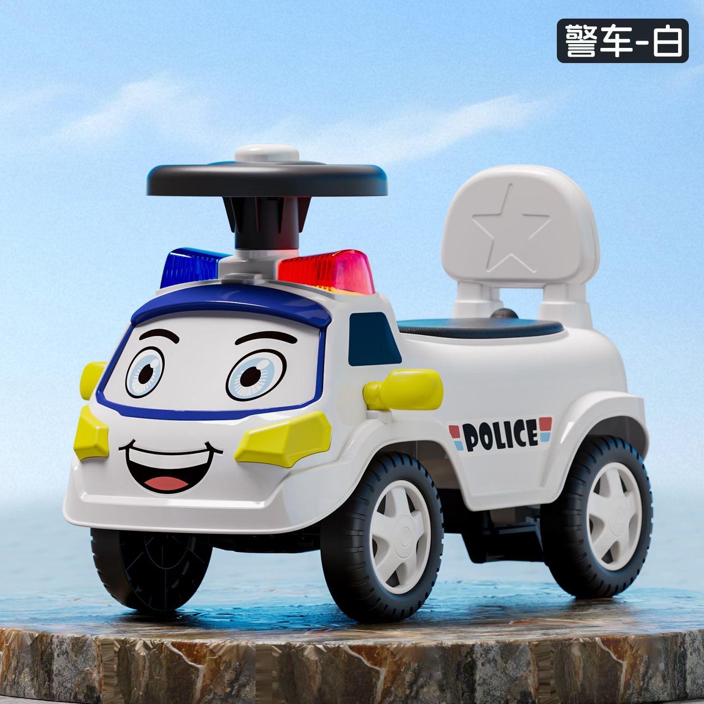 可爱滑行车，车把一键安装 ，车身带警灯、 音乐，带有储藏空间详情图3