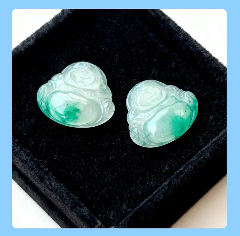 African jade pendants of high ice Maitreya Buddha detail image 7