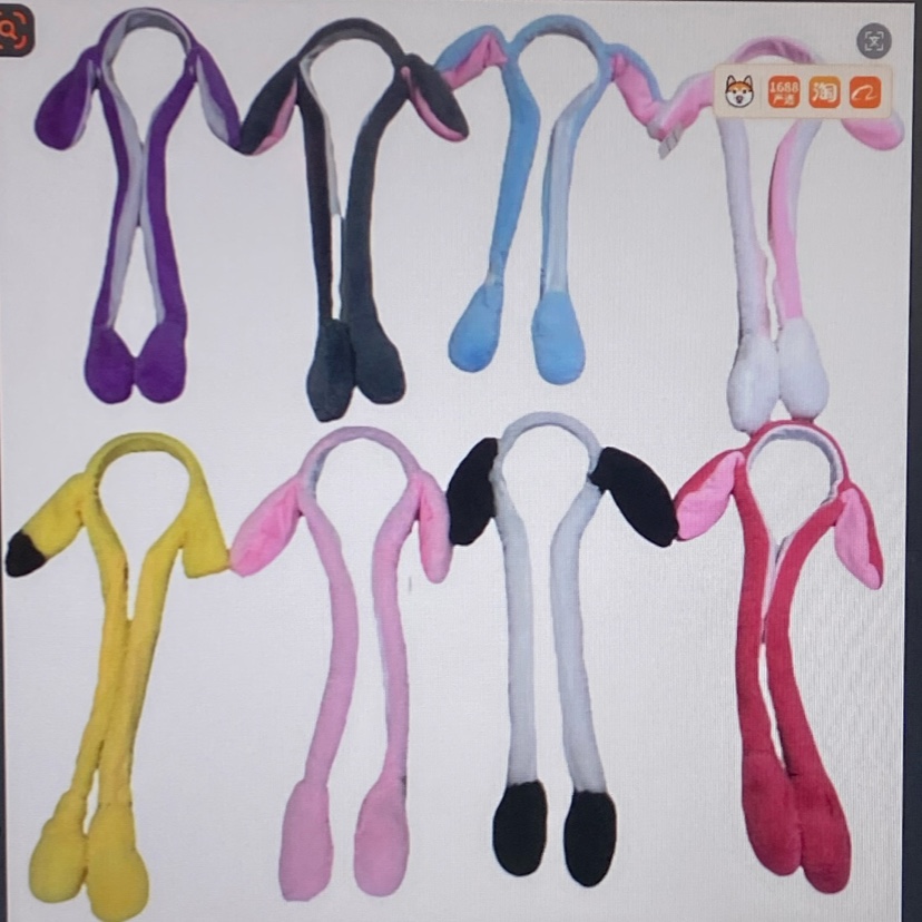 毛绒动耳卡通儿童头饰冬季保暖护耳发箍