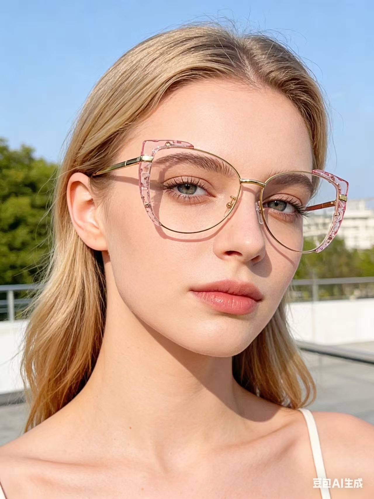 Cross-border cat-eye flat light glasses for women 2026, fashionable and retro metal cat-eye leopard print glasses frame, round face slimming, anti-blue light, can be matched with myopia glasses, flat light European and American style detail image 2