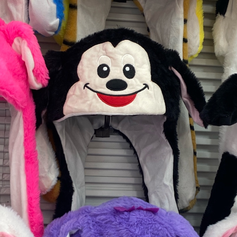 米尼动耳卡通儿童帽子冬季保暖毛绒护耳帽