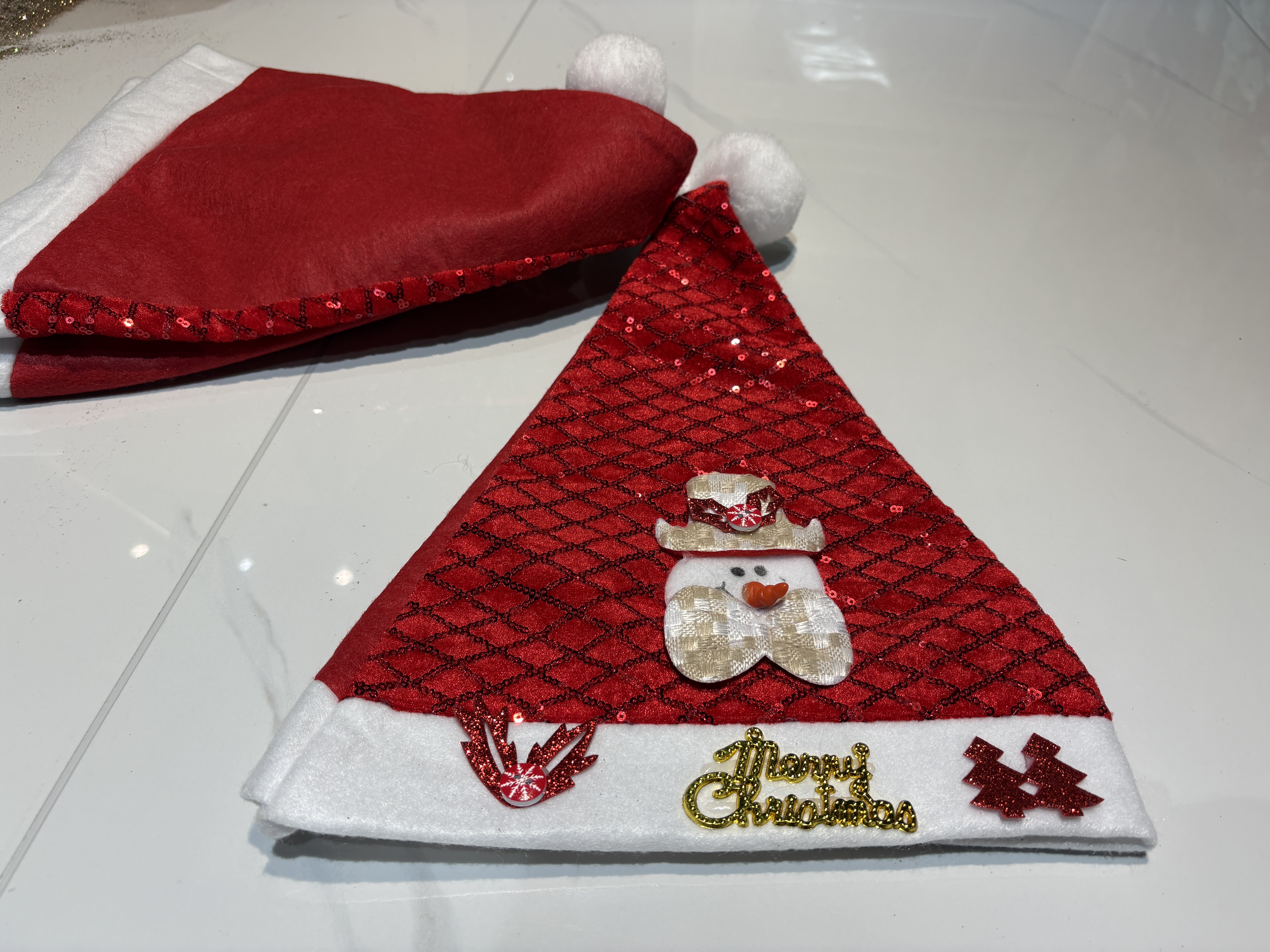 Factory direct sales Christmas festival decoration Christmas hats, embroidered hats, Christmas gifts for adults and children, Christmas decorations, Christmas supplies, Christmas hats detail image 1