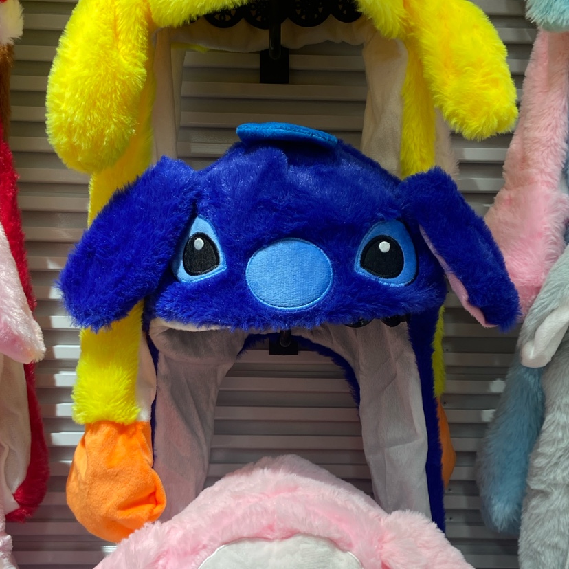 史迪仔动耳卡通儿童帽子冬季保暖毛绒护耳帽