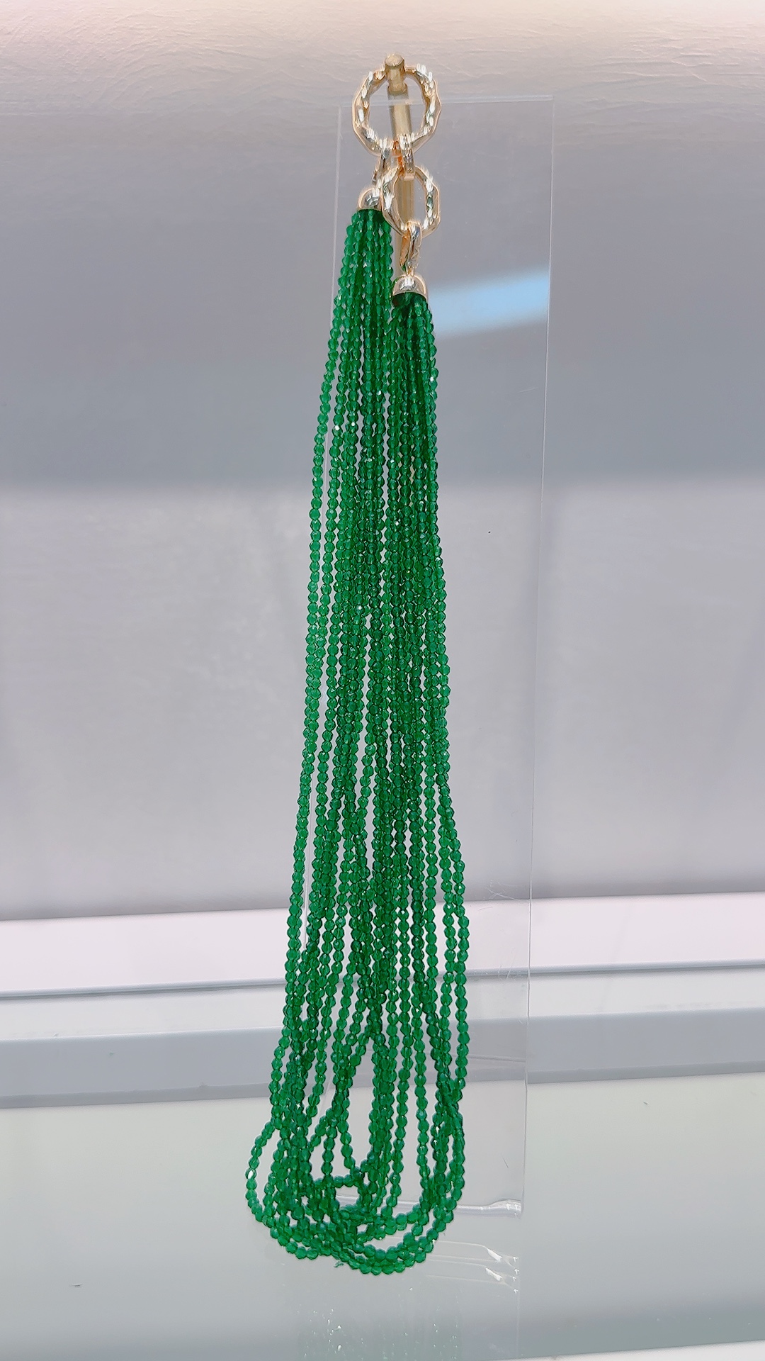 水晶串珠镀金项链➕耳钉套件珠宝首饰珠宝玄学白底实物图