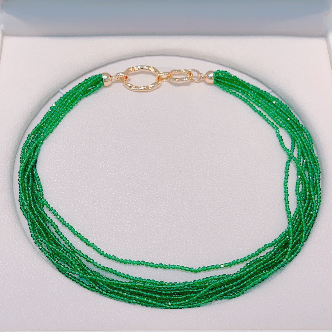 水晶串珠镀金项链➕耳钉套件珠宝首饰珠宝玄学产品图