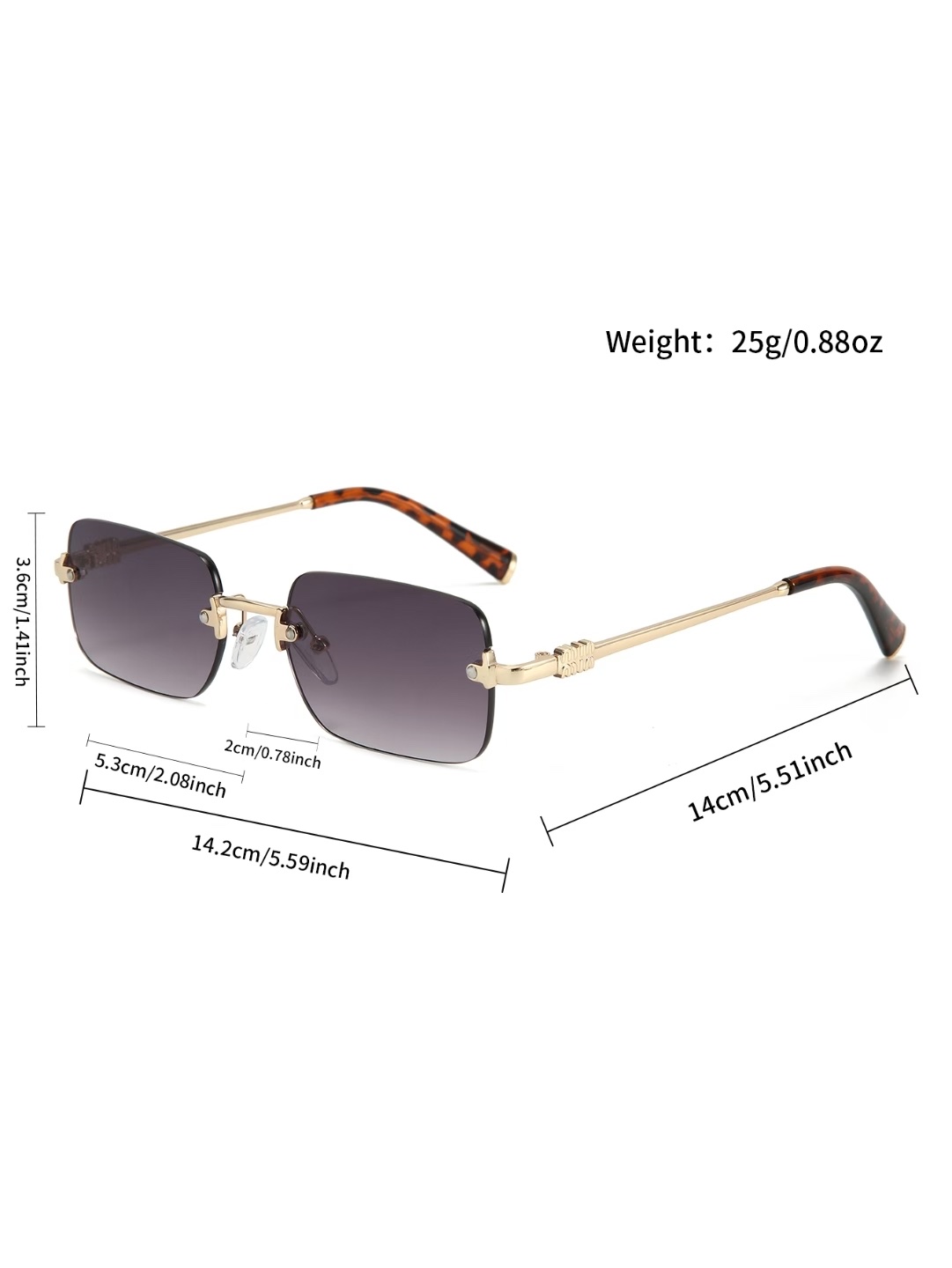 cortis, the same style of frameless sunglasses for men, is a retro silver-framed pair. Women with myopia can pair it with anti-blue light plain glasses detail image 8