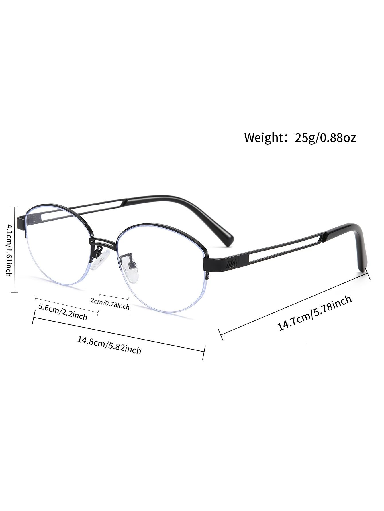 The gold-threaded oval semi-framed glasses for women with a brushed finish exude a sense of luxury. The frames are in the style of ancient coins and are suitable for women with myopia. They can be paired with cross-glasses detail image 8