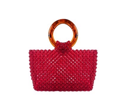 This is a niche, fashionable and high-end hand-beaded woven pearl-like hollowed-out handbag that is the same as that of Internet celebrities. It is a dinner and banquet bag detail image 3