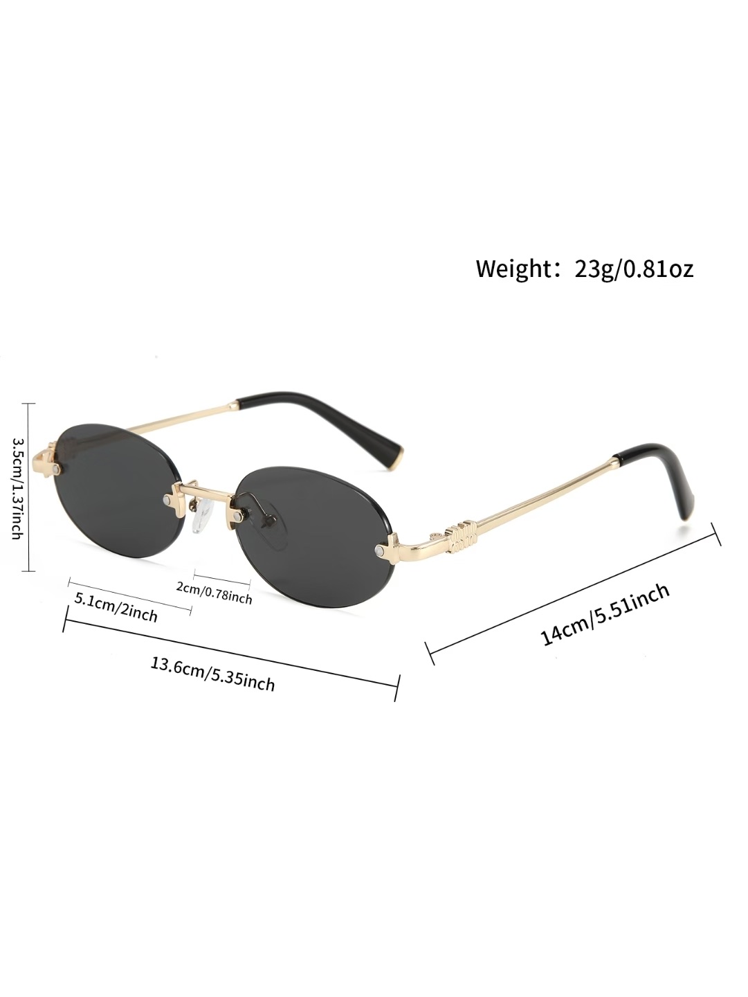 miu series retro oval frameless glasses for women with myopia can be paired with anti-blue light and natural retro eye frames detail image 7