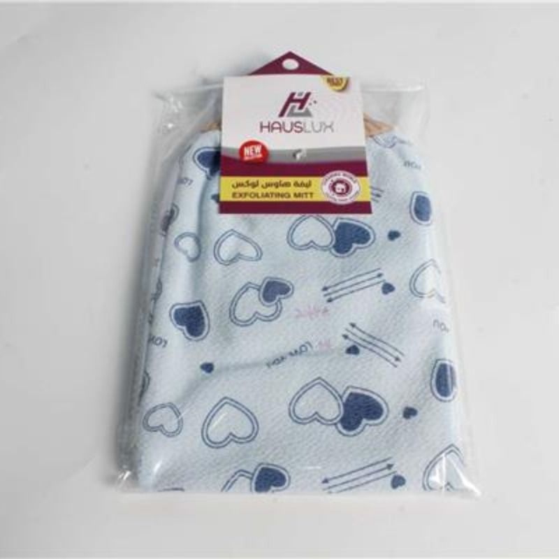 Blue heart-shaped pattern exfoliating gloves, old-fashioned Northeastern bath scrubs, men's special powerful mud scrubs, household painless back wiping wonder, women's bath gloves