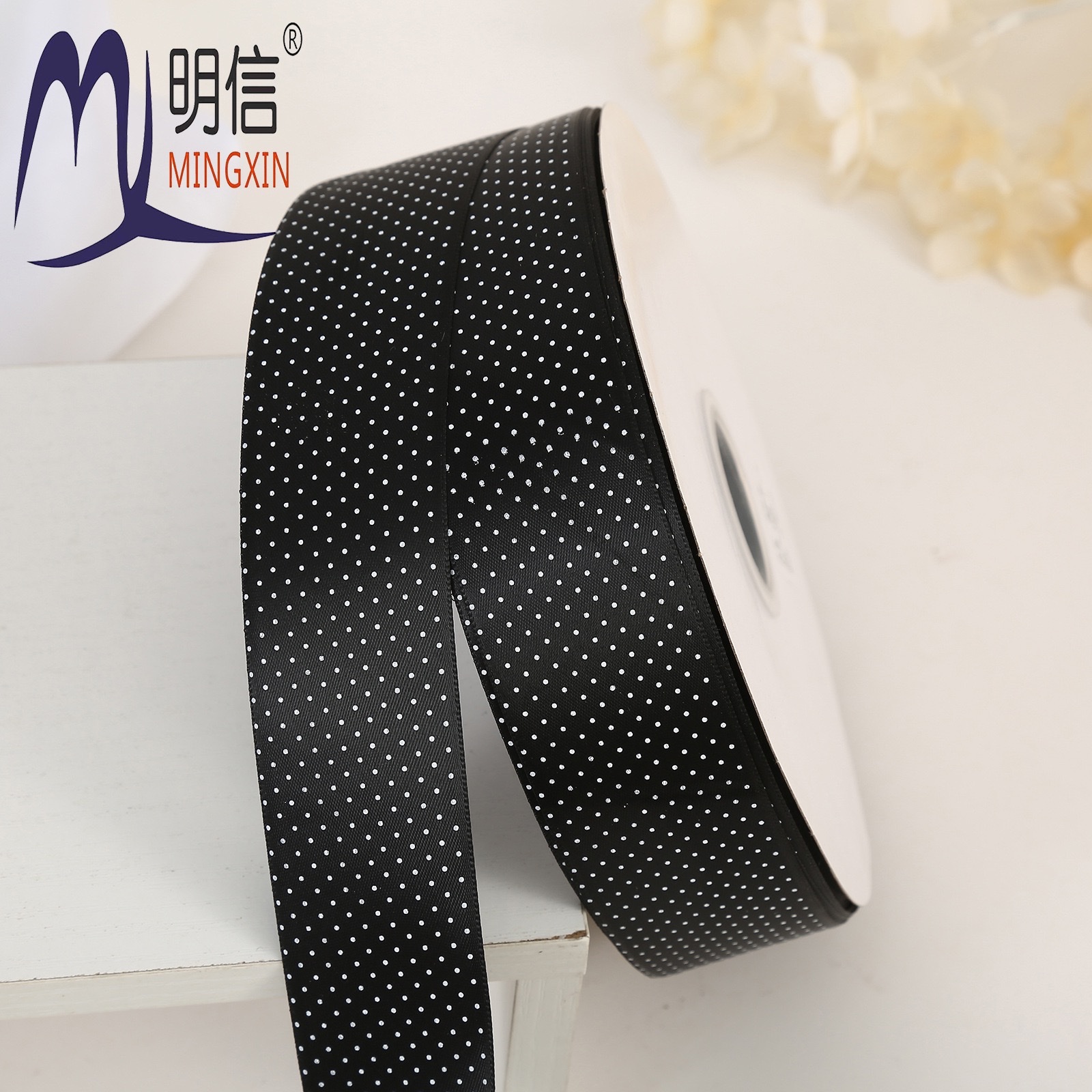 4 cm small polka dot polyester tape, single-sided satin ribbon, DIY hair accessory, hair clip, bow, handmade material detail image 2