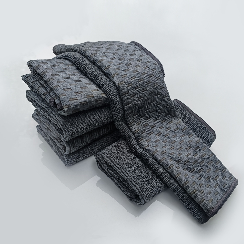 Double-sided chess piece warp knitted microfiber car cleaning cloth, car wash towel, car waxing, cleaning and beauty tools, absorbent wipes, magic cleaning cloth Item Picture