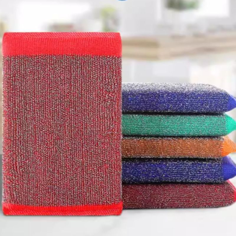 Steel wire sponge dishcloth, cleaning ball, scouring pad, pot and bowl scrubber, steel wire brush, stainless steel wire ball, sponge wipe