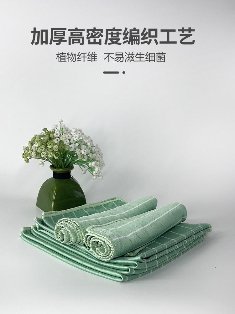 Yilusi Cross-border thickened bamboo fiber kitchen cloth, dishwashing special scouring pad, oil-free and antibacterial dishwashing cloth detail image 2