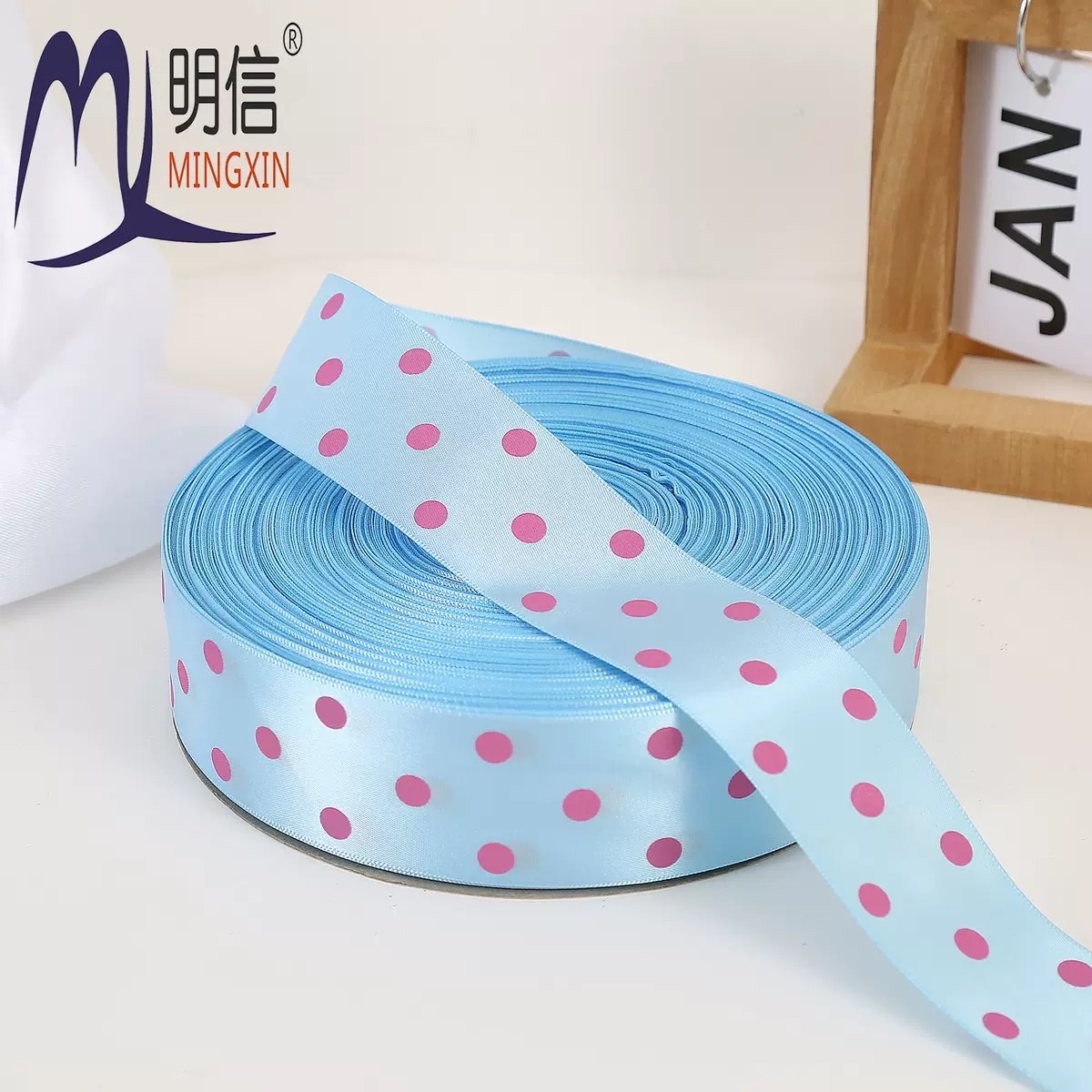 Korean version colorful polka dot webbing diy bow hair accessory printed polka dot ribbon clothing polyester filament accessory webbing detail image 5