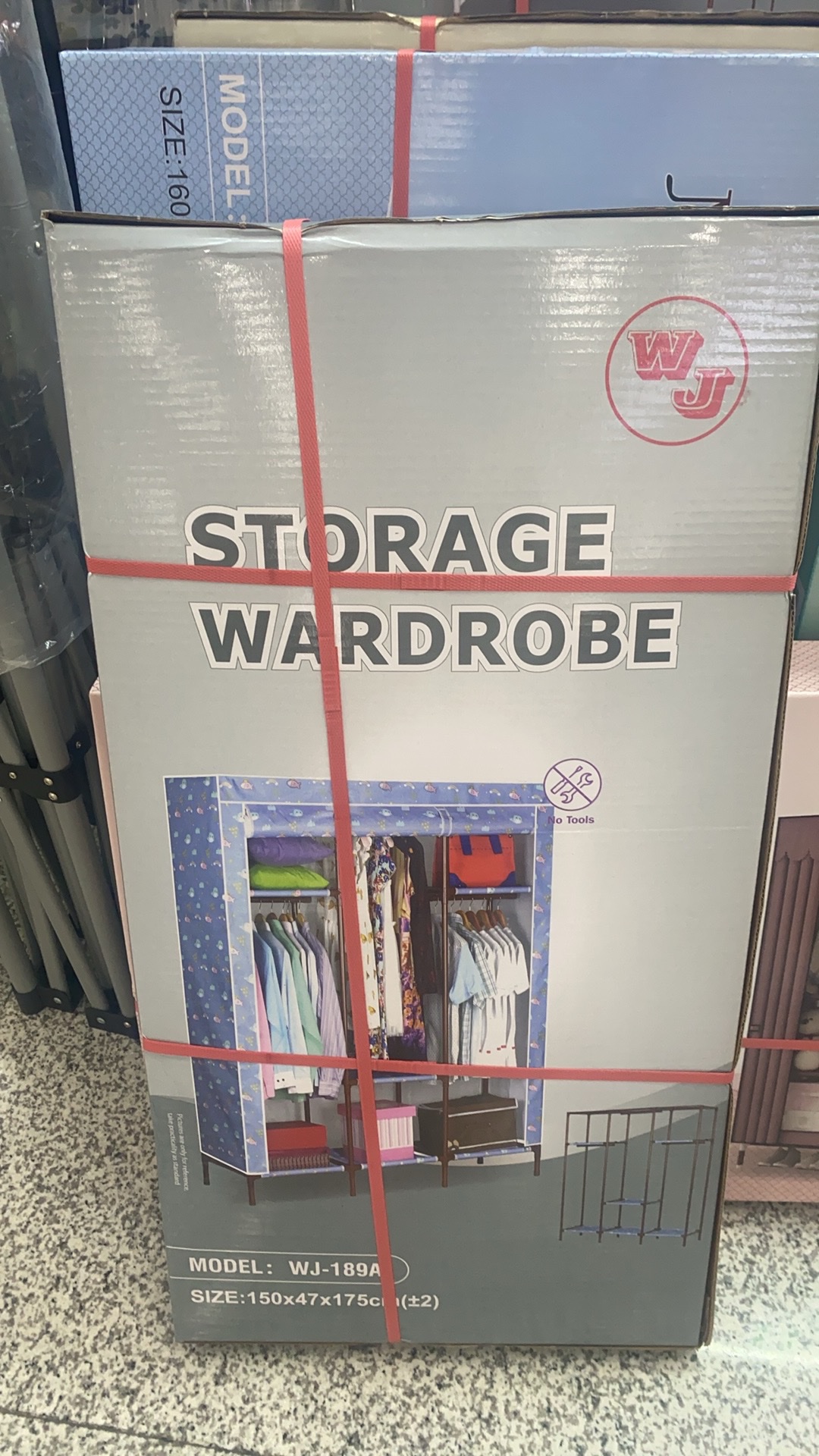 布艺衣柜大容量收纳整理衣橱防尘防潮简约北欧风白底实物图