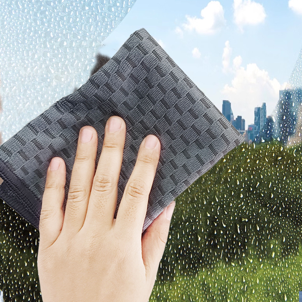 Double-sided chess piece warp knitted microfiber car cleaning cloth, car wash towel, car waxing, cleaning and beauty tools, absorbent wipes, magic cleaning cloth