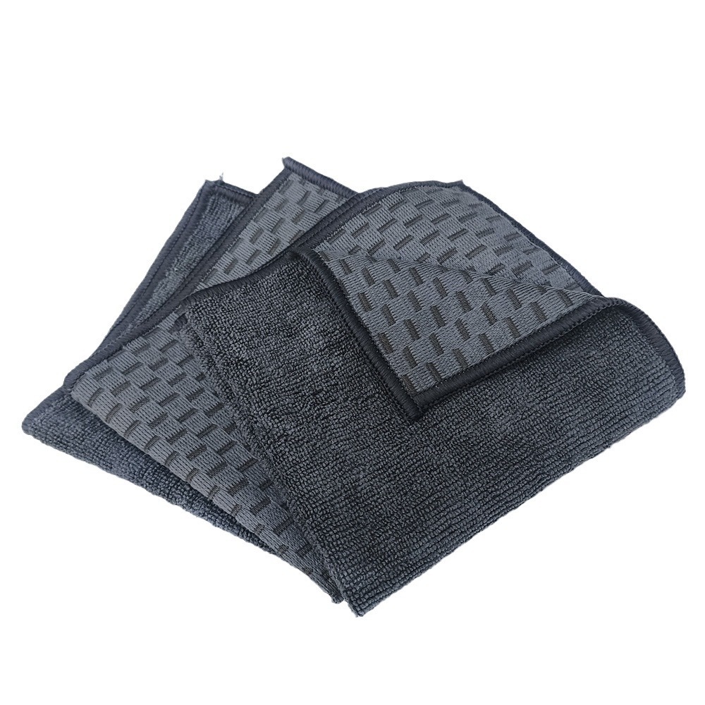 Double-sided chess piece warp knitted microfiber car cleaning cloth, car wash towel, car waxing, cleaning and beauty tools, absorbent wipes, magic cleaning cloth details Picture