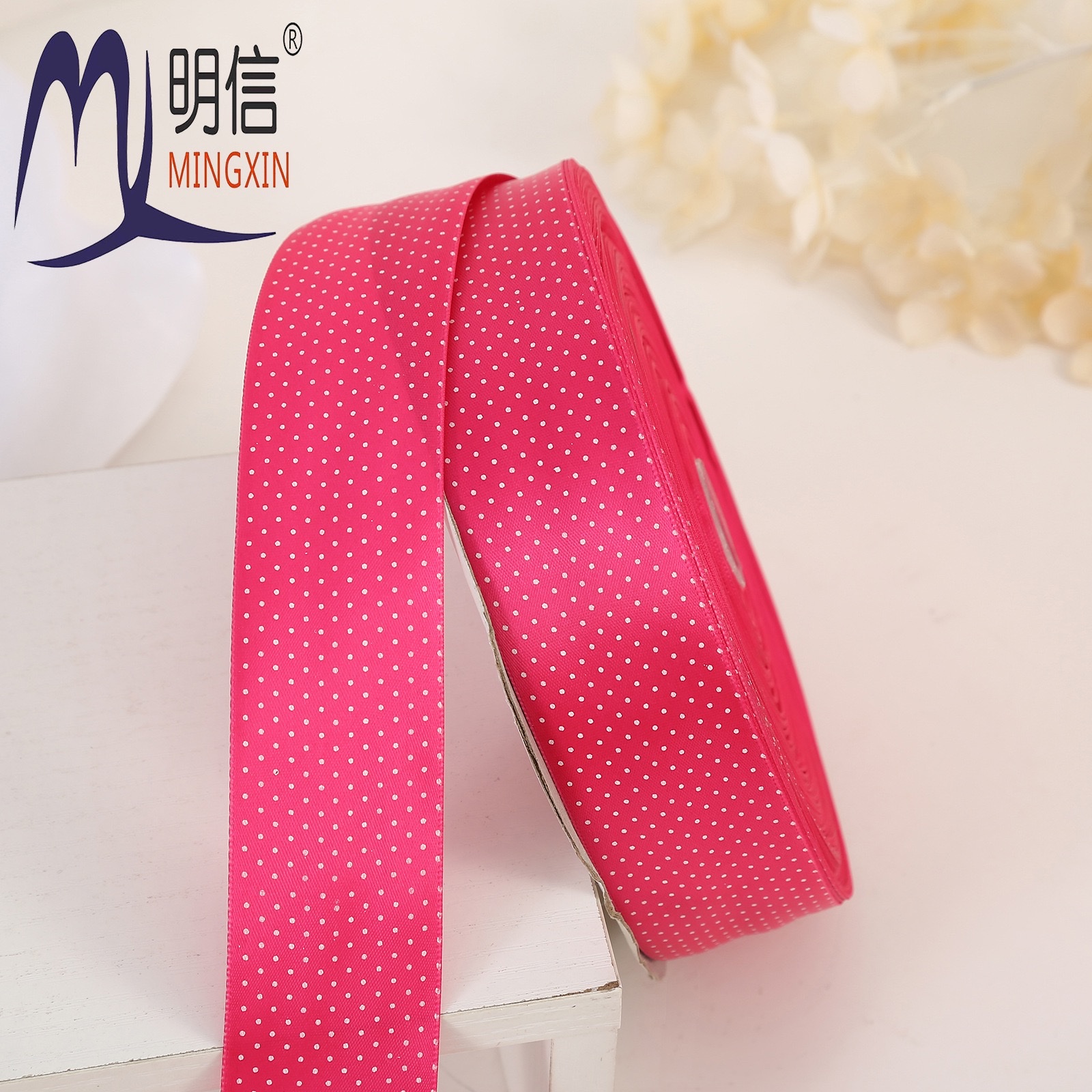 4 cm small polka dot polyester tape, single-sided satin ribbon, DIY hair accessory, hair clip, bow, handmade material detail image 7